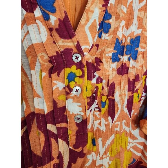 Medium Anthropologie Maeve Cassandra Maxi Flutter Sleeve Dress Boho Southwestern - Picture 4 of 7